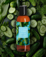 Load image into Gallery viewer, CUCUMBER FACIAL TONER  - All Natural Certified Organic Refreshing Cucumber Facial Toner - Heavenly Natural Fresh Cucumber Scent
